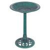 New Design Outdoor Garden Green Pedestal Bird Bath Feeder