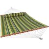 Heavy Duty Quilted Fabric Hammock Two-Person with Spreader Bars - 450 lb Weight Capacity