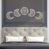 5Pcs 3D Moon Phases Wall Hanging Decor Natural Design Moon Cycle Variation Wooden Bedroom Stickers Home Bedroom Wall Decor Craft